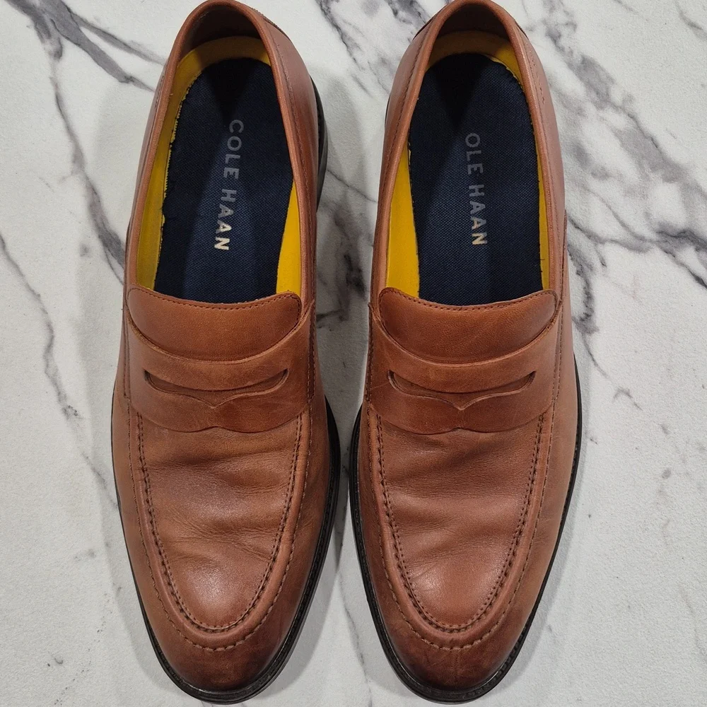 Cole Haan Hawthorne Penny Loafers, Size 9 Brittish Tan Brown - Picture 7 of 12